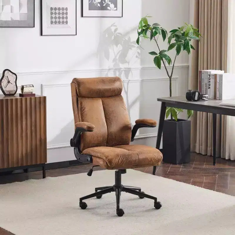 Chaise de bureau pivotante à dossier mi-hauteur avec accoudoirs réglables, 28 po L
