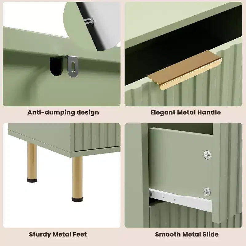 Commode à 6 tiroirs pour chambre, commode moderne cannelée avec tiroirs profonds, longue et grande commode double meuble TV pour salon, couloir