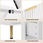 Commode à 6 tiroirs pour chambre, commode moderne cannelée avec tiroirs profonds, longue et grande commode double meuble TV pour salon, couloir