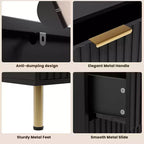 Commode à 6 tiroirs pour chambre, commode moderne cannelée avec tiroirs profonds, longue et grande commode double meuble TV pour salon, couloir