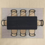 Table à manger de cuisine style ferme 79 x 33,5 po, table de cuisine carrée noire avec pieds en rotin tressé pour cuisine, bar, salon