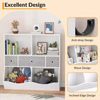 Organisateur de rangement de jouets pour enfants, bibliothèque avec étagères, bacs et tiroirs, meuble de rangement sécurisé pour enfants pour salle de jeux ou chambre à coucher, 94 x 38 x 94 cm
