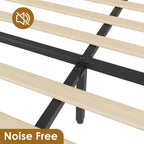 Lit en rotin avec 2 tiroirs, lit plateforme en bois avec tête de lit en rotin, lit de rangement, pas besoin de sommier tapissier, chêne naturel