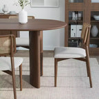 Table de salle à manger ovale en bois massif 67 x 33,5 Table de cuisine moderne de ferme avec pieds arqués réversibles pour salon, cuisine, bureau à domicile, noyer