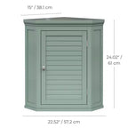 Meuble haut d'angle amovible à deux portes, vert sauge