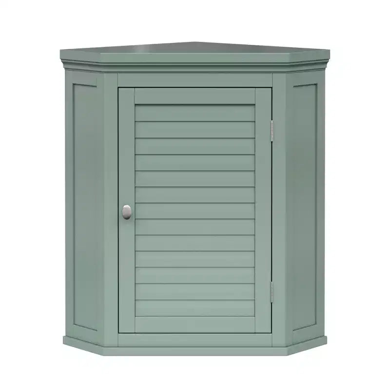Meuble haut d'angle amovible à deux portes, vert sauge