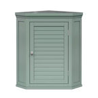 Meuble haut d'angle amovible à deux portes, vert sauge