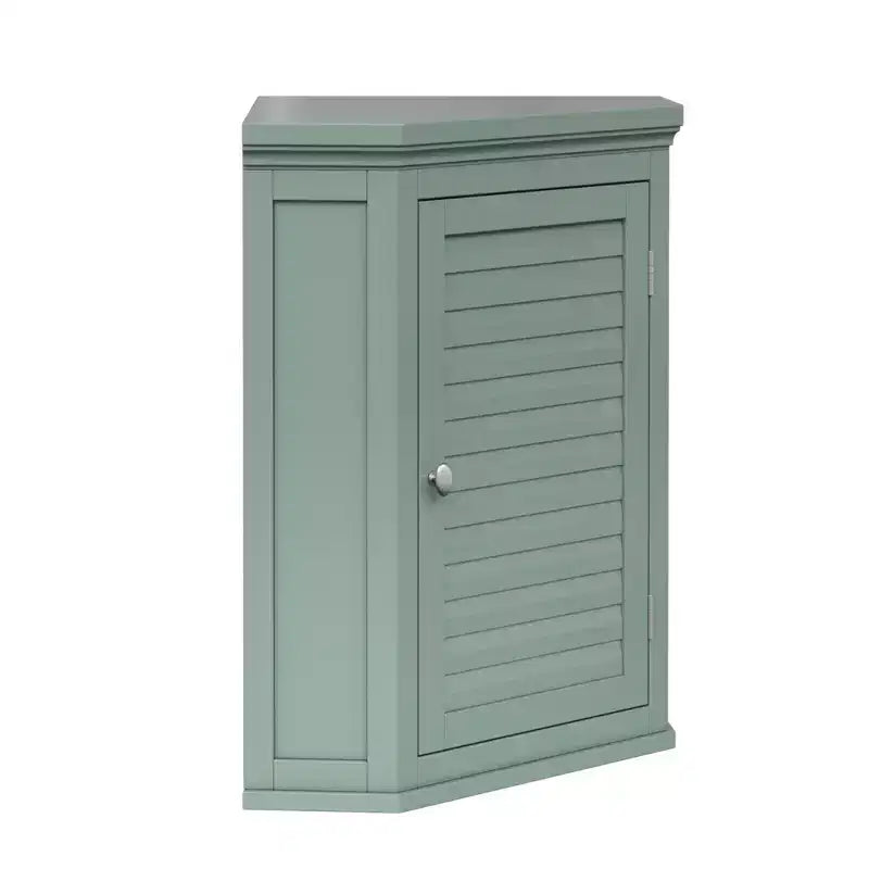 Meuble haut d'angle amovible à deux portes, vert sauge