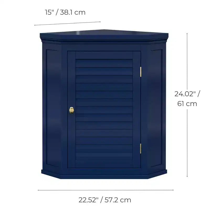 Meuble haut d'angle amovible à deux portes, vert sauge