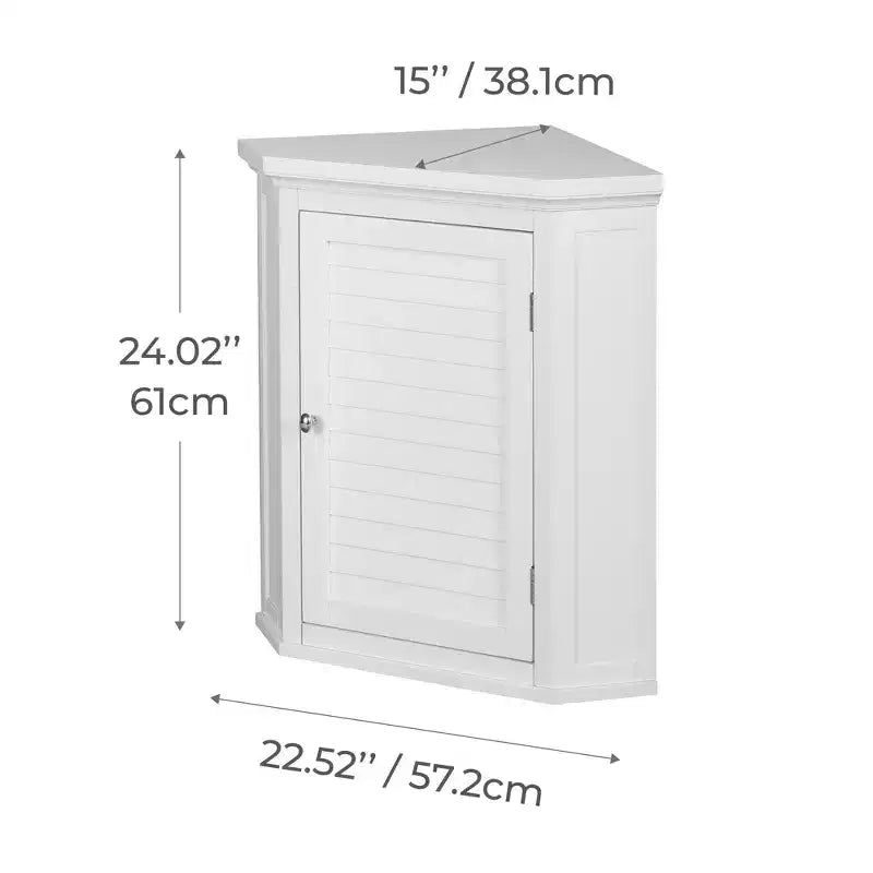 Meuble haut d'angle amovible à deux portes, vert sauge
