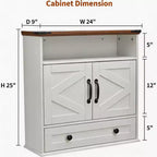 Meuble de salle de bain mural avec portes coulissantes de style grange, armoire de toilette au-dessus des WC avec étagère réglable, armoire de rangement suspendue pour salle de bain, cuisine