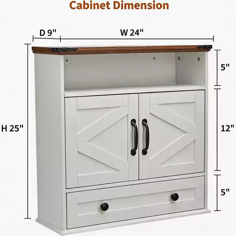 Meuble de salle de bain mural avec portes coulissantes de style grange, armoire de toilette au-dessus des WC avec étagère réglable, armoire de rangement suspendue pour salle de bain, cuisine