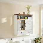 Meuble de salle de bain mural avec portes coulissantes de style grange, armoire de toilette au-dessus des WC avec étagère réglable, armoire de rangement suspendue pour salle de bain, cuisine