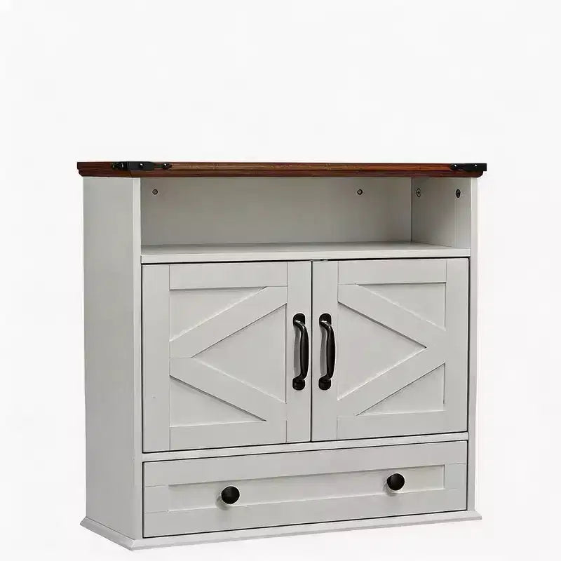 Meuble de salle de bain mural avec portes coulissantes de style grange, armoire de toilette au-dessus des WC avec étagère réglable, armoire de rangement suspendue pour salle de bain, cuisine