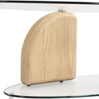 Table basse ovale en verre et béton léger