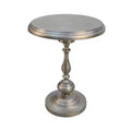 HomeRoots 24 Antique Nickle Metal Round End Table