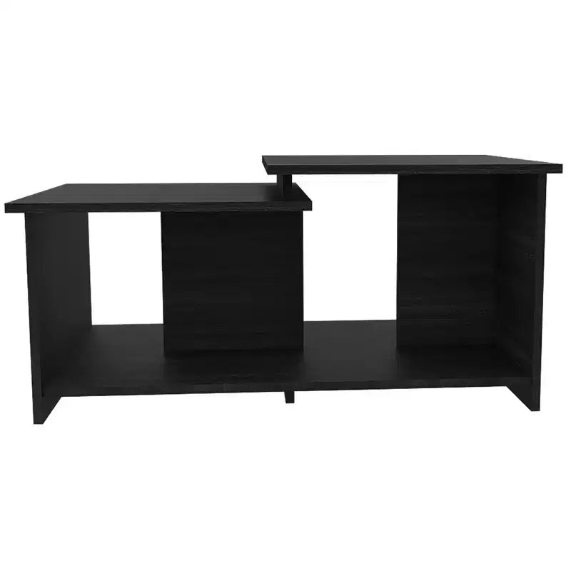 HomeRoots 35 Black Wood Abstract Coffee Table