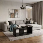 35 Table Basse Abstraite en Bois Noir