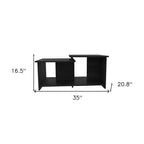35 Table Basse Abstraite en Bois Noir