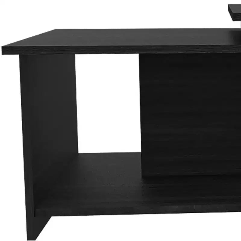 35 Table Basse Abstraite en Bois Noir