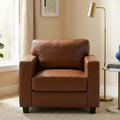 ModernLuxe Accent Chair Upholstered Single Sofa Chair Club Chair Armchair Reading Chair Leisure Chair with Soft Cushion, Brown