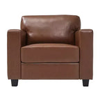 Fauteuil d'appoint rembourré, Fauteuil simple, Fauteuil club, Fauteuil de lecture, Fauteuil de loisirs avec coussin moelleux, Marron