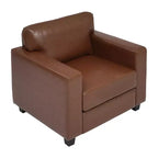 Fauteuil d'appoint rembourré, Fauteuil simple, Fauteuil club, Fauteuil de lecture, Fauteuil de loisirs avec coussin moelleux, Marron