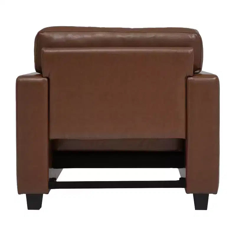 Fauteuil d'appoint rembourré, Fauteuil simple, Fauteuil club, Fauteuil de lecture, Fauteuil de loisirs avec coussin moelleux, Marron