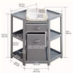 Table à langer d'angle avec tiroir de rangement, panier à linge, matelas, organisateur multifonctionnel pour nouveau-né, gris