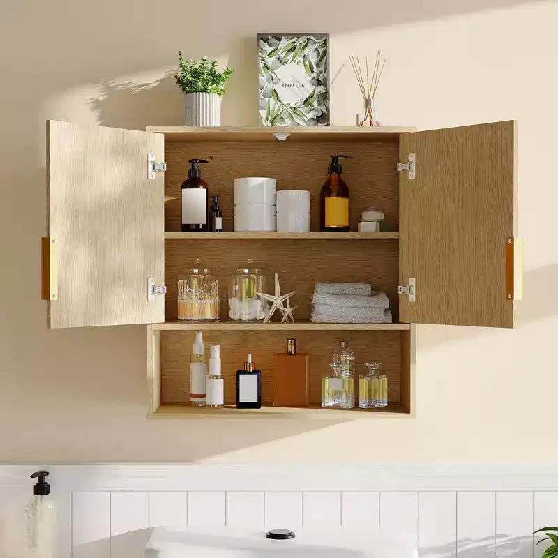 Armoire à pharmacie classique à porte coulissante avec étagères réglables Armoire murale de salle de bain Dimensions : 25 X 23,6 X 9 pouces