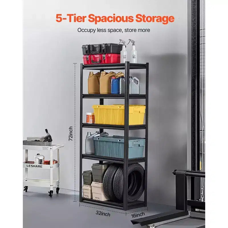 Étagères de rangement 16 P x 32 L x 72 H 5 niveaux Étagère de rangement de garage robuste portable