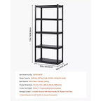 Étagères de rangement 16 P x 32 L x 72 H 5 niveaux Étagère de rangement de garage robuste portable
