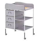 Baby Changing Table Portable Diaper Change Station with 3 Drawers Wheels Heavy Duty