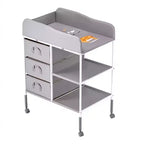 Table à langer portable avec 3 tiroirs et roulettes robuste