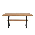 Christopher Knight Home Cora 63" Rustic Metal and Wood X-Shape Dining Table Natural