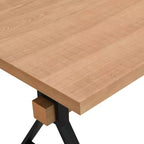 Table à manger rustique en métal et bois en X de 160 cm, couleur naturelle