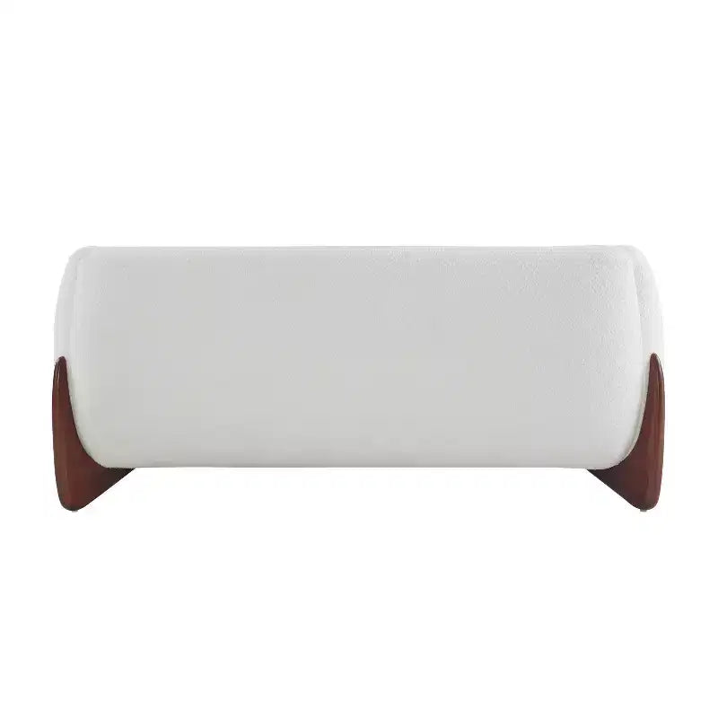 Causeuse en tissu beige de 63 po