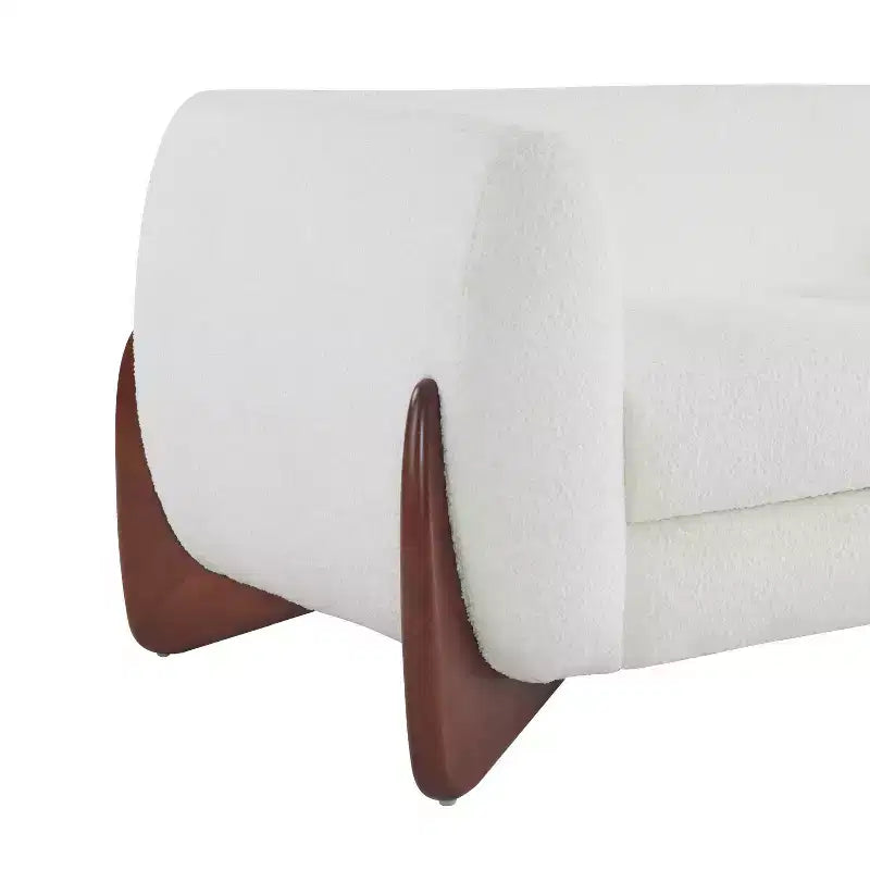 Causeuse en tissu beige de 63 po