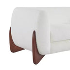 Causeuse en tissu beige de 63 po