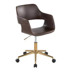 LumiSource Margarite Task Chair Gold/Espresso PU