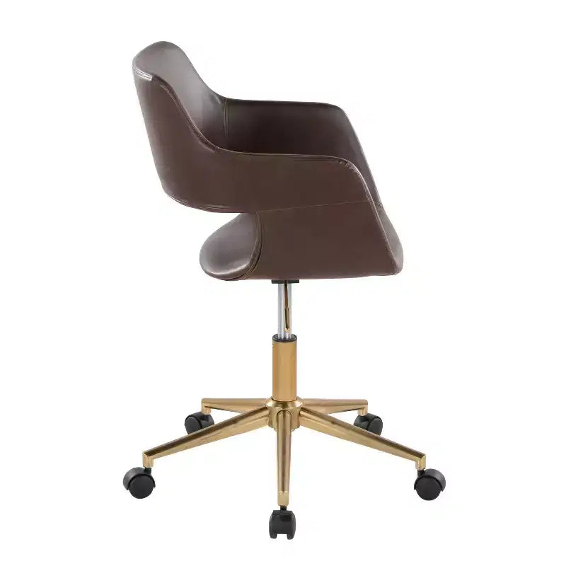Chaise de bureau en polyuréthane couleur café