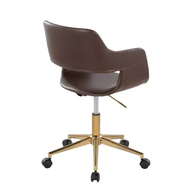 Chaise de bureau en polyuréthane couleur café
