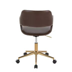 Chaise de bureau en polyuréthane couleur café