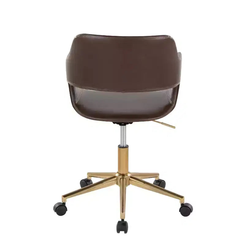Chaise de bureau en polyuréthane couleur café