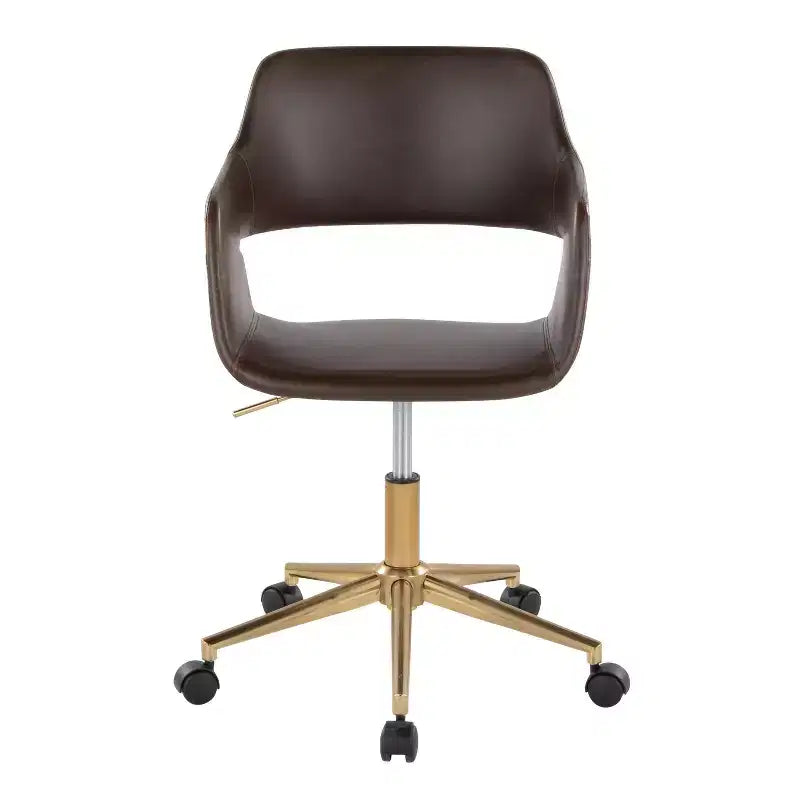 Chaise de bureau en polyuréthane couleur café