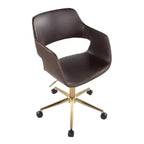 Chaise de bureau en polyuréthane couleur café