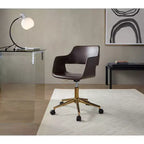 Chaise de bureau en polyuréthane couleur café