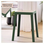 Tabouret de salle à manger carré empilable avec plateau en osier, conception légère et durable pour la cuisine, le jardin, le balcon, le café, le patio ou la terrasse