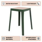 Tabouret de salle à manger carré empilable avec plateau en osier, conception légère et durable pour la cuisine, le jardin, le balcon, le café, le patio ou la terrasse