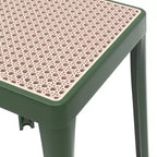 Tabouret de salle à manger carré empilable avec plateau en osier, conception légère et durable pour la cuisine, le jardin, le balcon, le café, le patio ou la terrasse